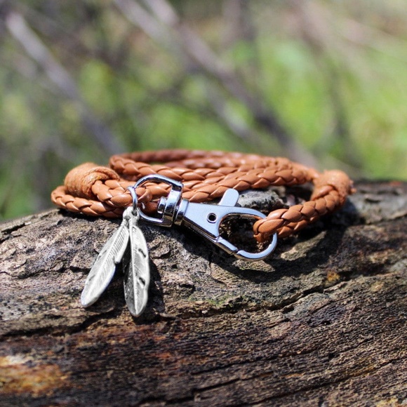 Leather Wrap Braided Wristband Bracelet Bangle - Picture 4 of 4
